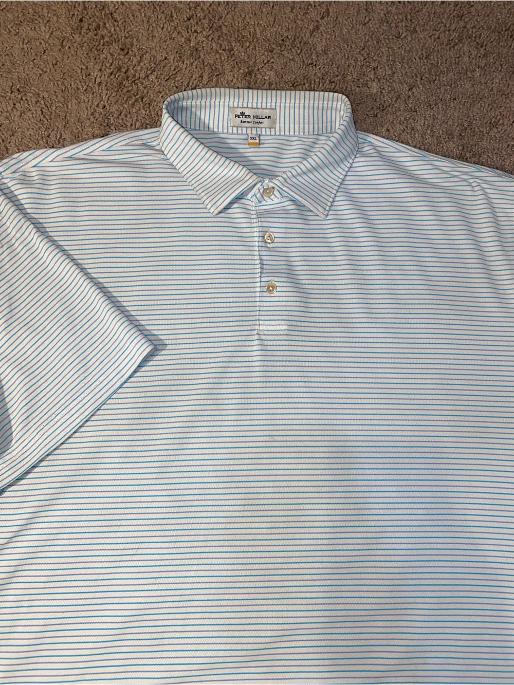Peter Millar Southern Comfort Polo Mens Size 2XL XXL Striped Beach Shirt